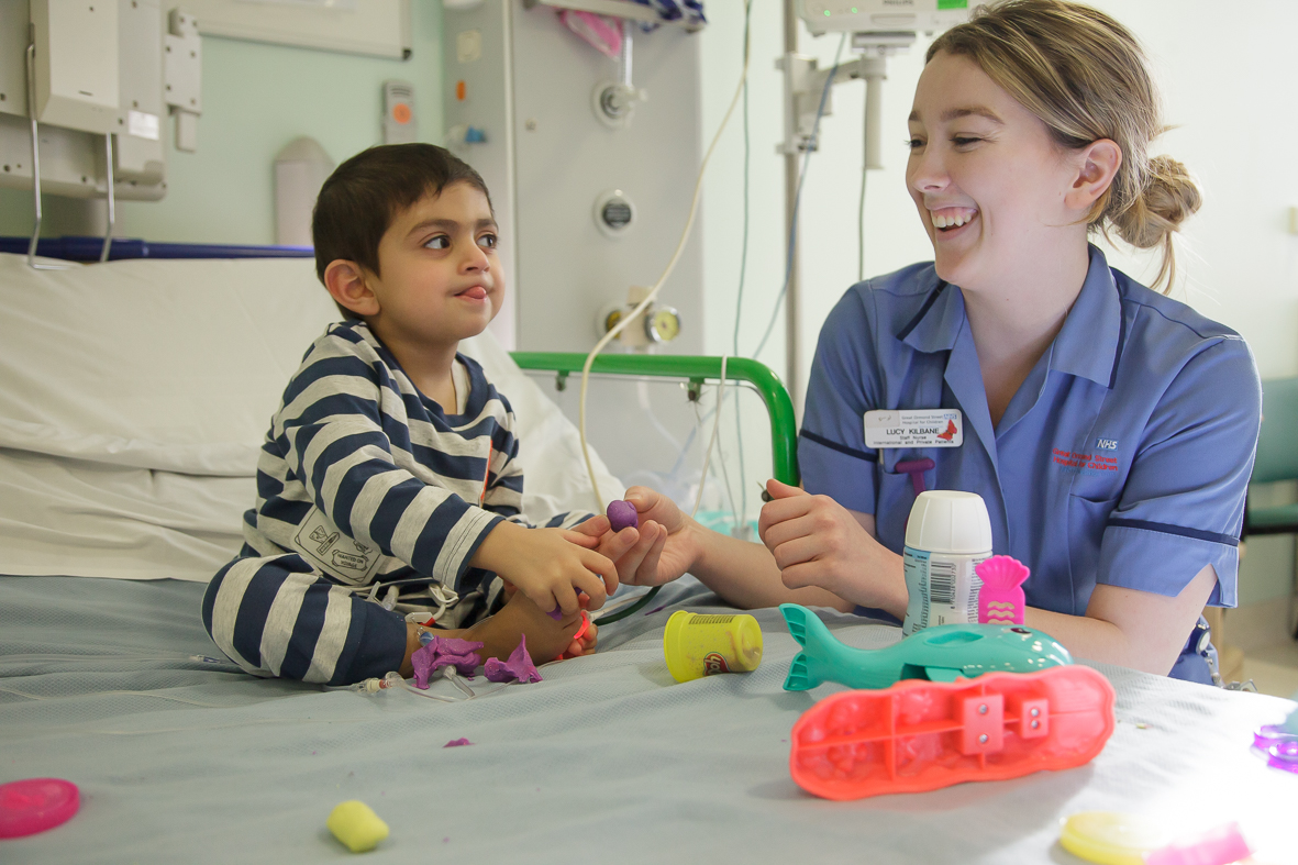 Patient and nurse on Butterfly Ward GOSH