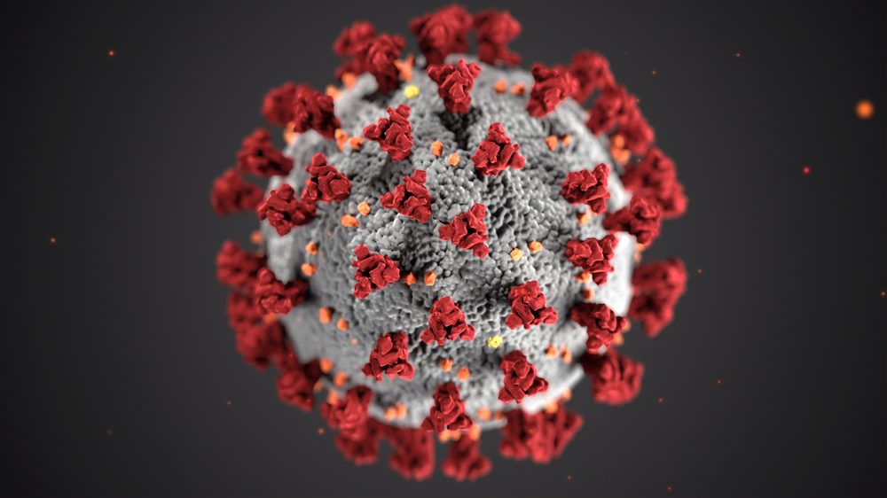 An illustration of the SARS-CoV-2 virus