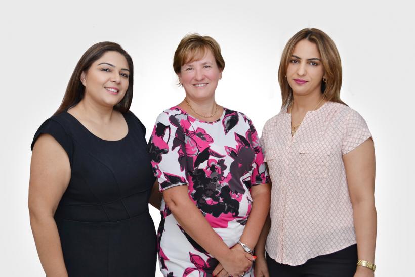 Our Gulf Office team - Raakhee, Sue and Samah