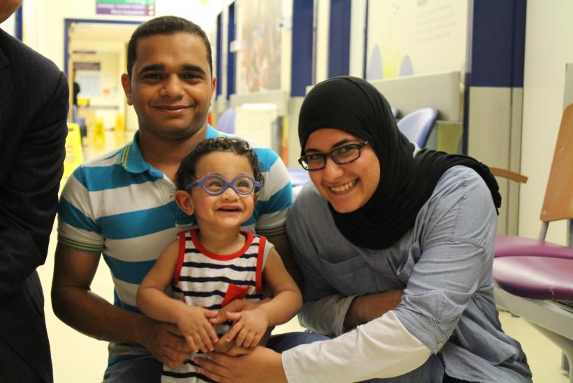 Patient Hadi with his family