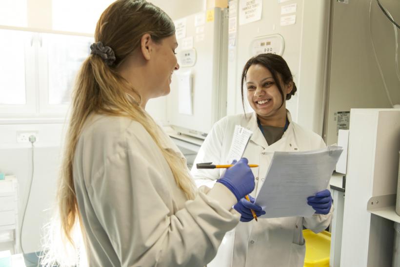 GOSH clinical scientists discussing work 